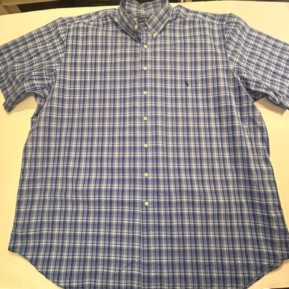 Ralph Lauren Blue Label Other - Ralph Lauren Big & Tall 3XLT Blue Plaid Button Down Shirt Classic Fit